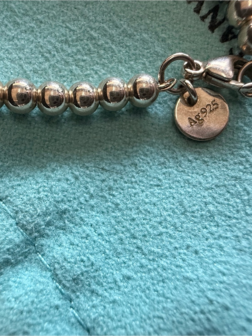 Tiffany & Co. Polished Silver Bead Bracelet with Heart Tag - Picture 5 of 6